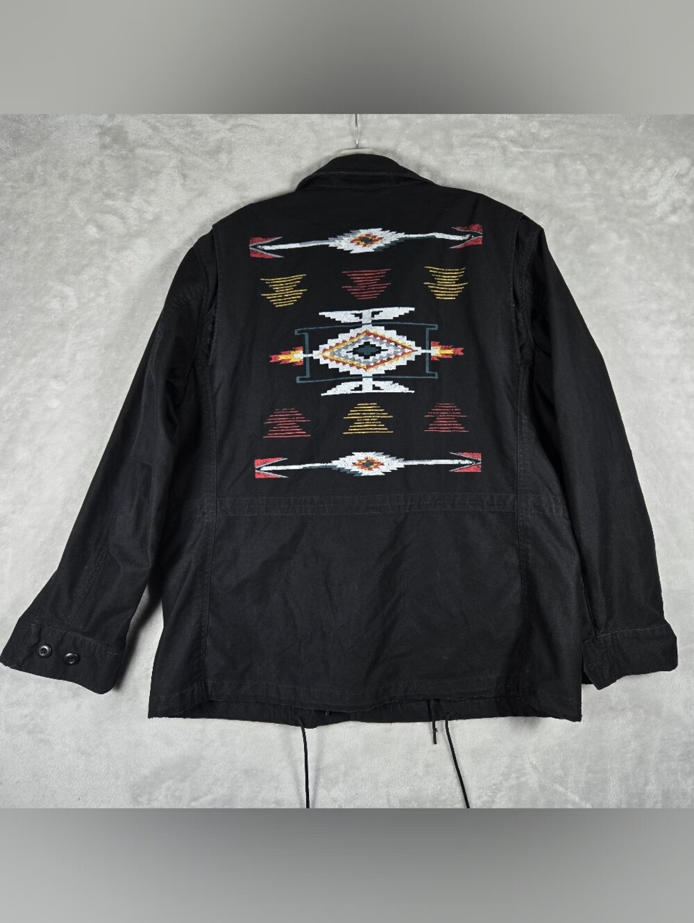 Polo Ralph Lauren Jacket Womens Sz XL Black Field Aztec Graphic Embroidered PRL - Picture 2 of 13